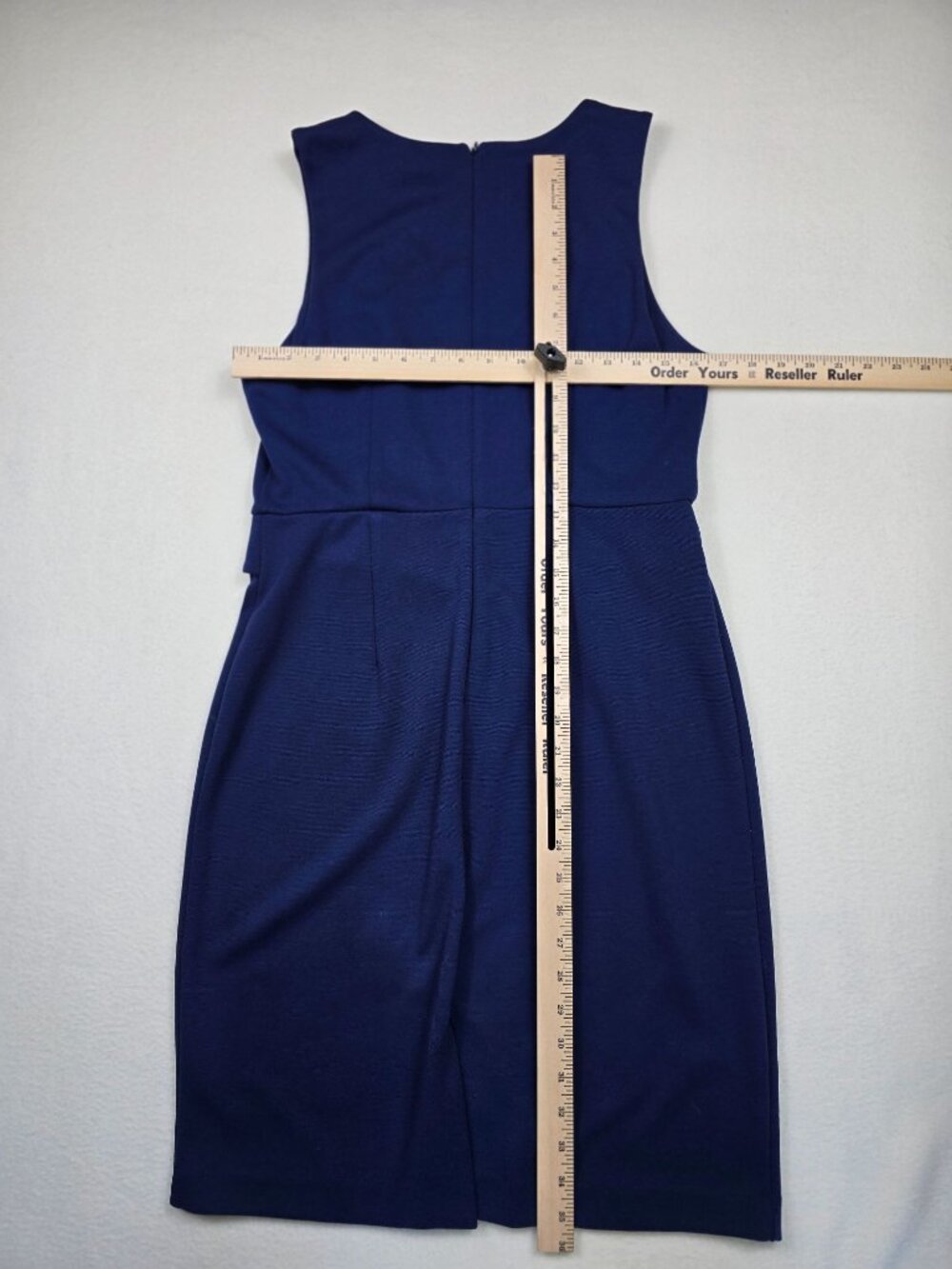 Ann Taylor 8P Factory Petite Navy Blue Sleeveless Sheath Dress - Picture 5 of 5